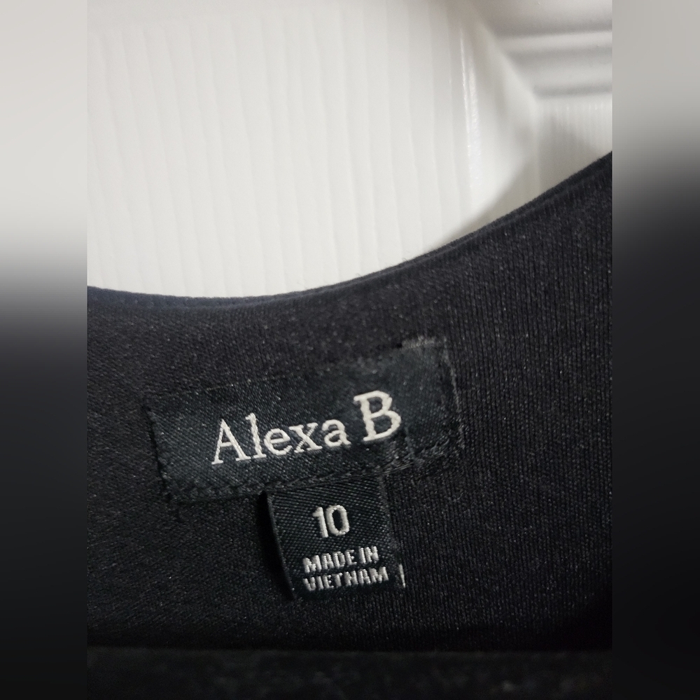 Alexa B - Womens Tropical Print Sleeveless Black Dress- Size 10 - Picture 2 of 6
